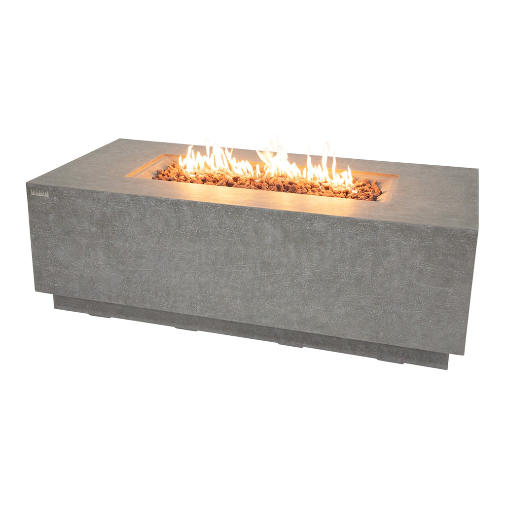 Elementi Andes Concrete Fire Table Light Gray - Active Flame Studio Hero View