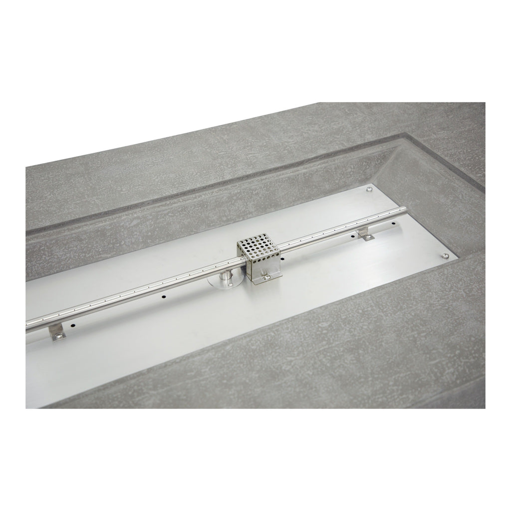 Elementi Andes Fire Table Light Gray - Stainless Steel 304 Linear Burner Tube and Pan Assembly