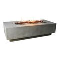 Elementi Granville Rectangular Concrete Fire Table Light Gray - Active Flame Studio Hero View