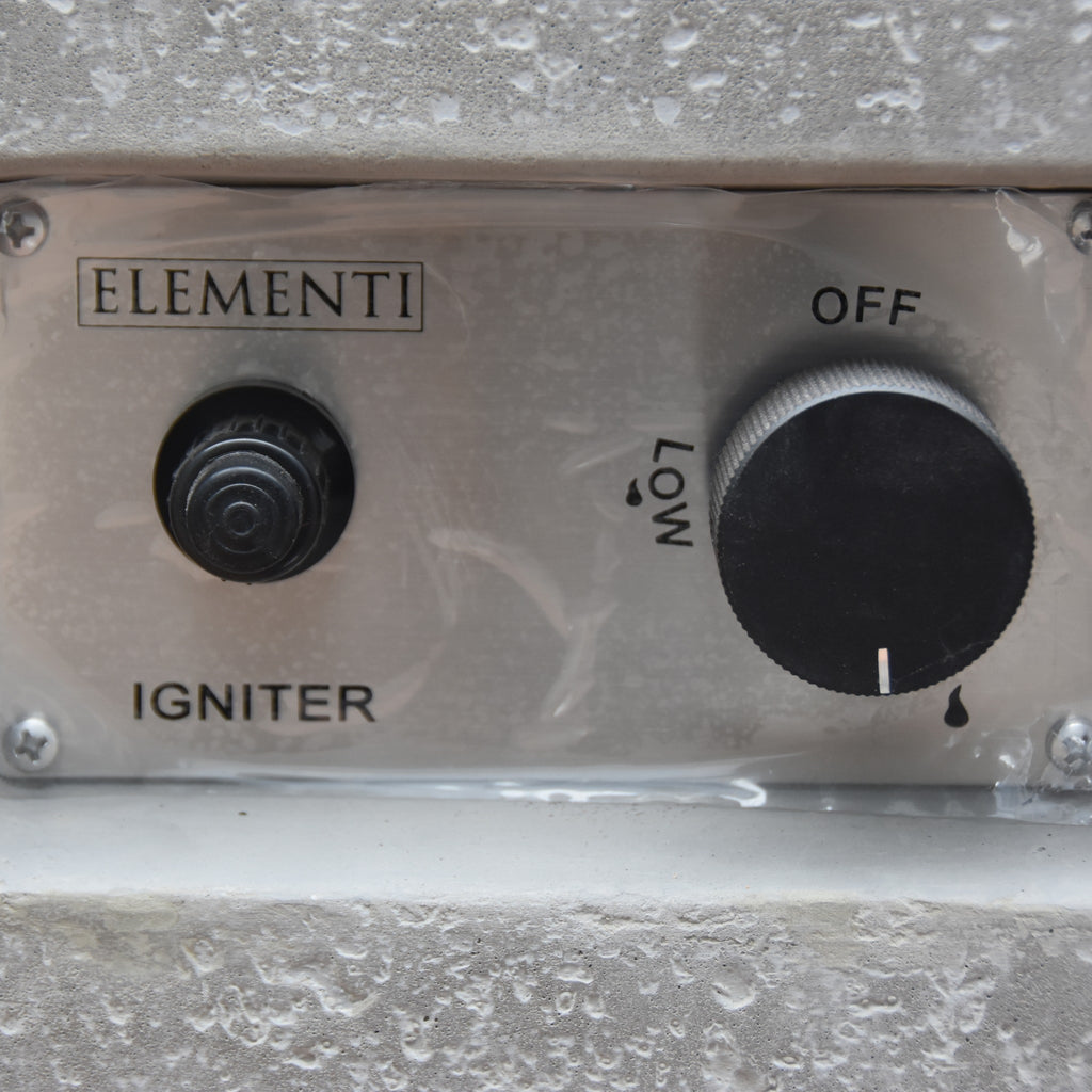 Elementi Hampton Fire Table - Stainless Steel Push Button Igniter and Gas Flame Control Panel