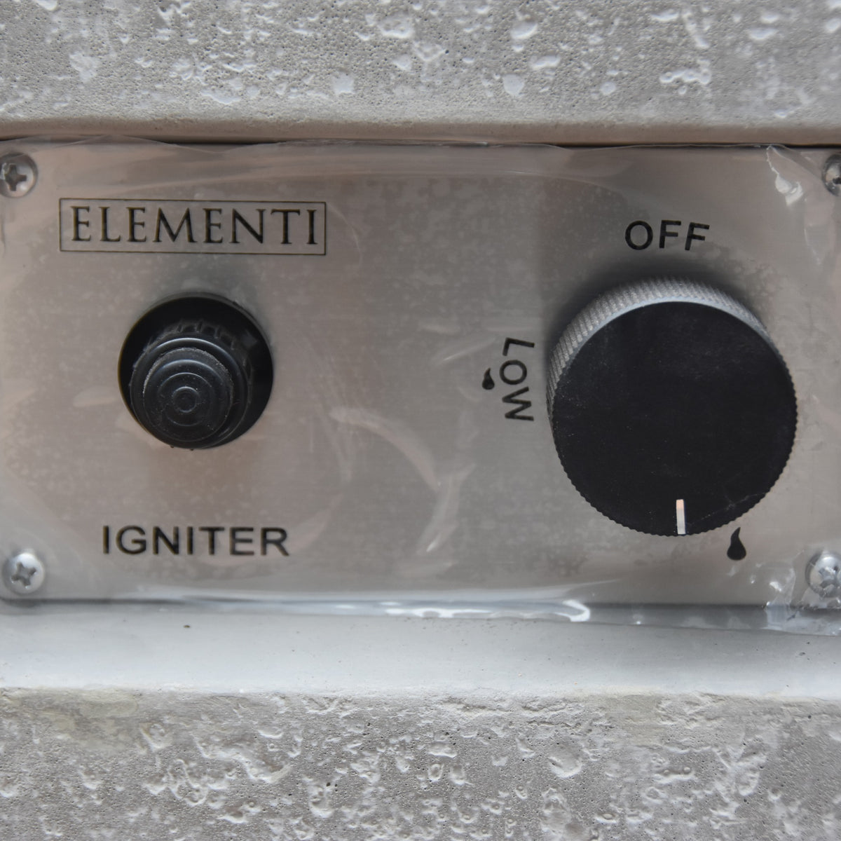 Elementi Hampton Fire Table - Stainless Steel Push Button Igniter and Gas Flame Control Panel