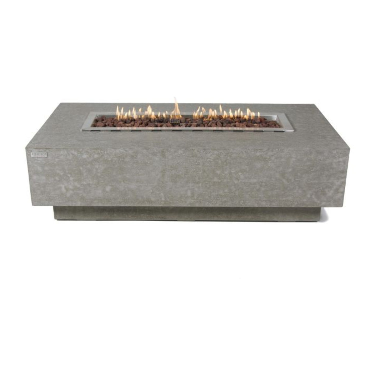 Elementi Kingsale Rectangular Concrete Fire Table - Active Flame Studio Hero View