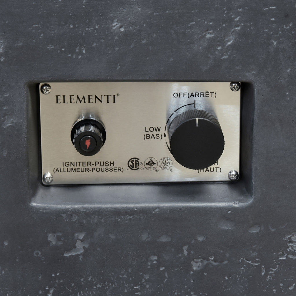 Elementi Manhattan Fire Table - Dark Gray - CSA Certified Control Panel and Electronic Igniter