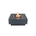 Elementi Manhattan Square Concrete Fire Table - Dark Gray - Active Flame Studio Hero View