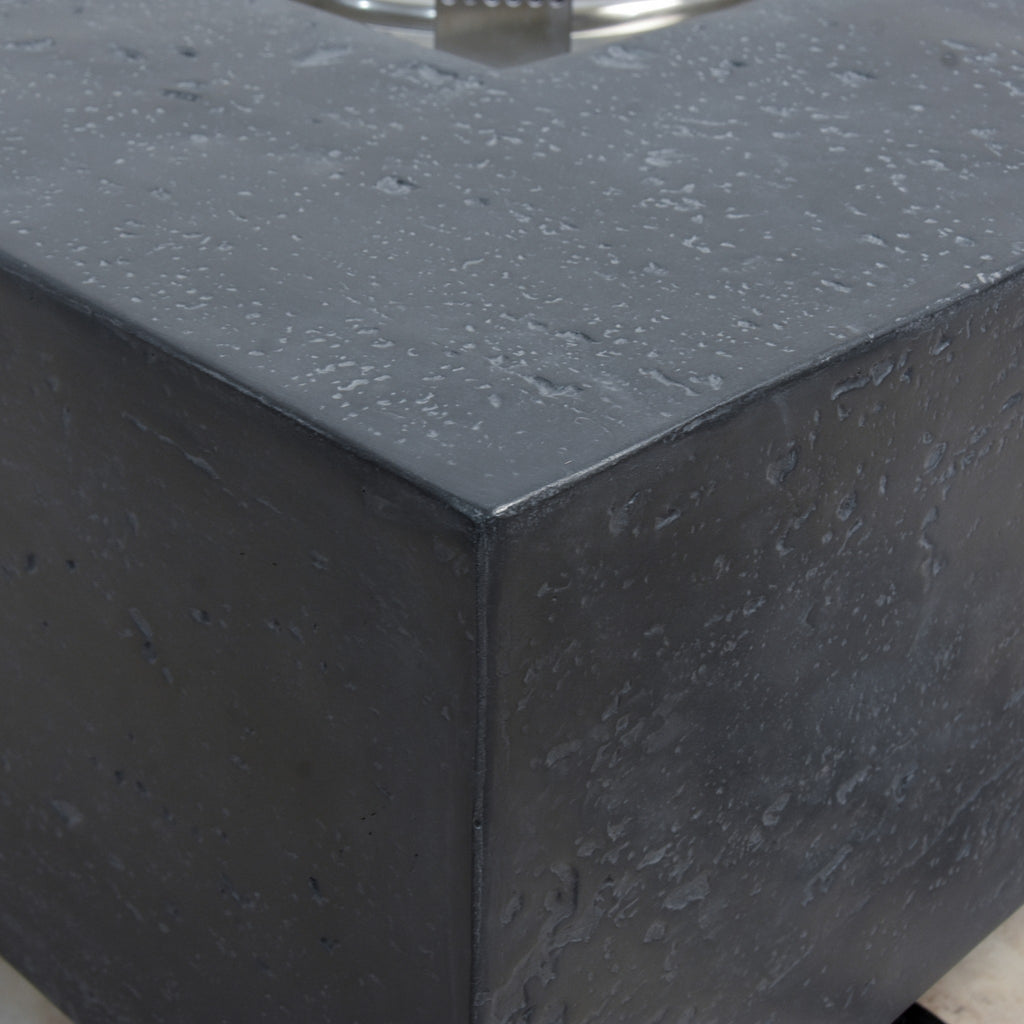 Elementi Manhattan Fire Table - Dark Gray - Handcrafted Glass-Fiber Reinforced Concrete Texture