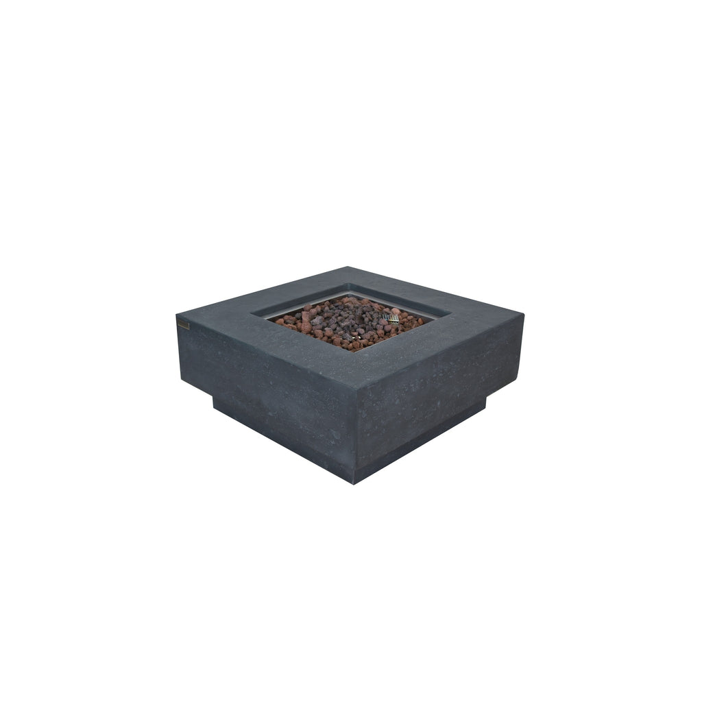 Elementi Manhattan Square Concrete Fire Table - Dark Gray - High Angle Studio Profile