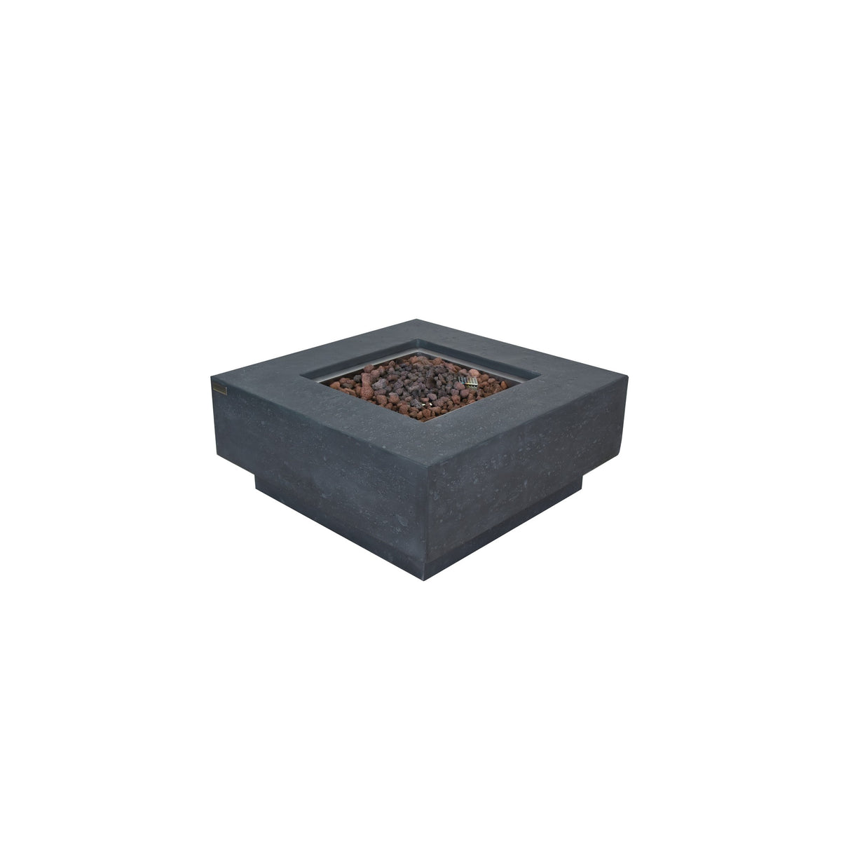 Elementi Manhattan Square Concrete Fire Table - Dark Gray - High Angle Studio Profile