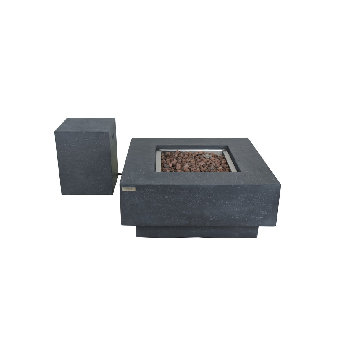 Elementi Manhattan Fire Table - Dark Gray - Table with Matching Concrete Propane Tank Cover