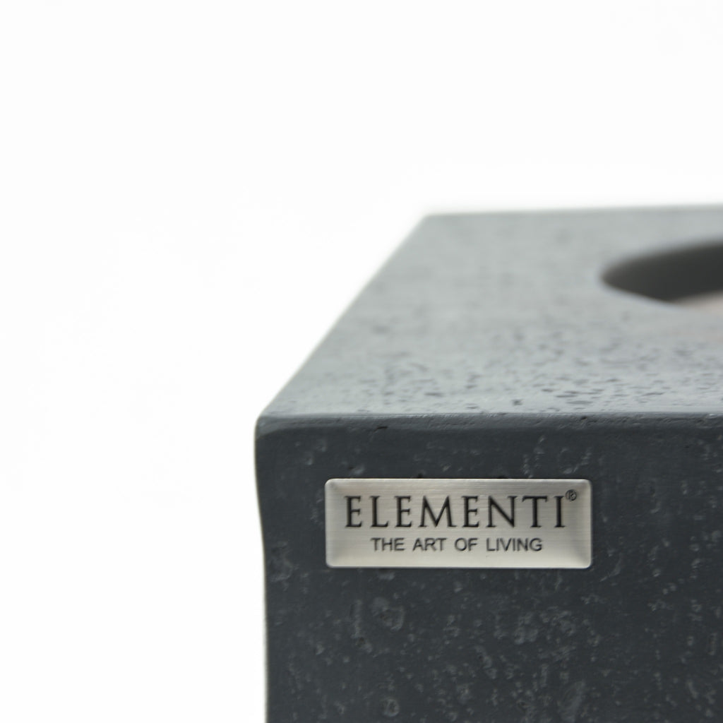 Elementi Metropolis Fire Table - Dark Gray - Authentic Stainless Steel Elementi Art of Living Badge