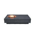 Elementi Metropolis Rectangular Concrete Fire Table - Dark Gray - Active Flame Studio Hero View