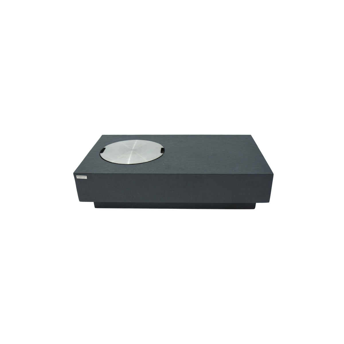 Elementi Metropolis Fire Table - Dark Gray - Flush Fit Stainless Steel Burner Cover Lid