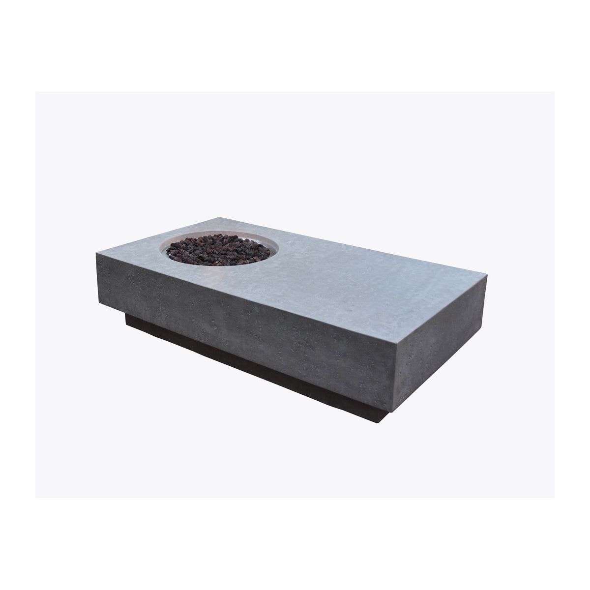 Elementi Metropolis Rectangular Concrete Fire Table - Light Gray - Studio Profile Angle