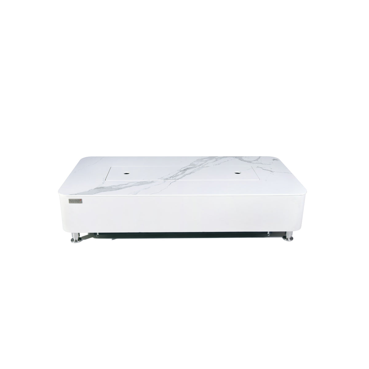 Elementi Plus Athens Fire Table - White Marble Porcelain Cover Lid Converting to Coffee Table