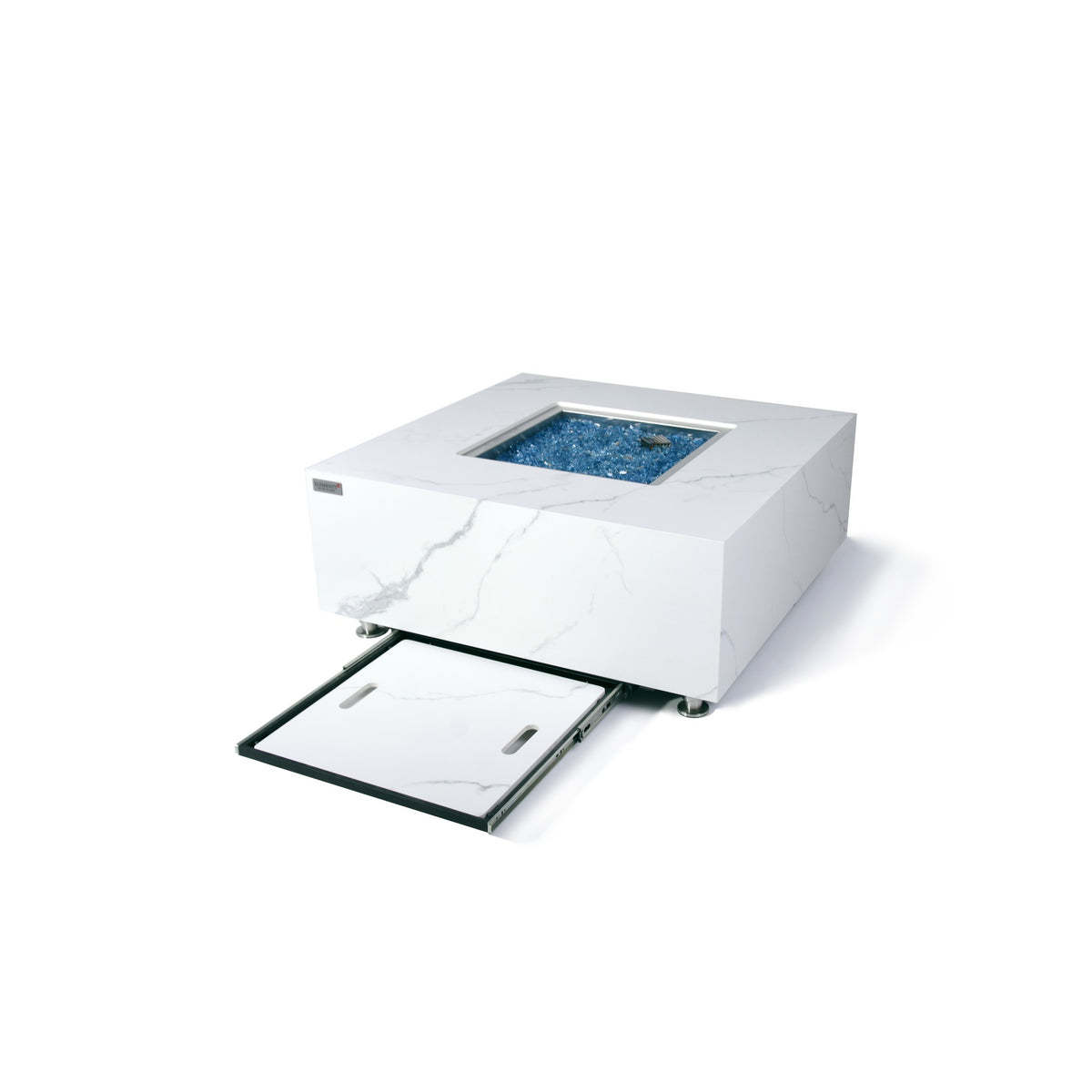 Elementi Plus Bianco Fire Table - Under-Table Slide-Out Drawer Tray for Porcelain Lid Storage