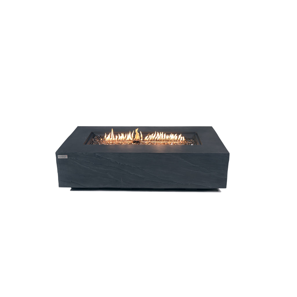 Elementi Plus Cape Town Fire Table - Slate Black Cast Concrete Rectangle - Hero Studio View