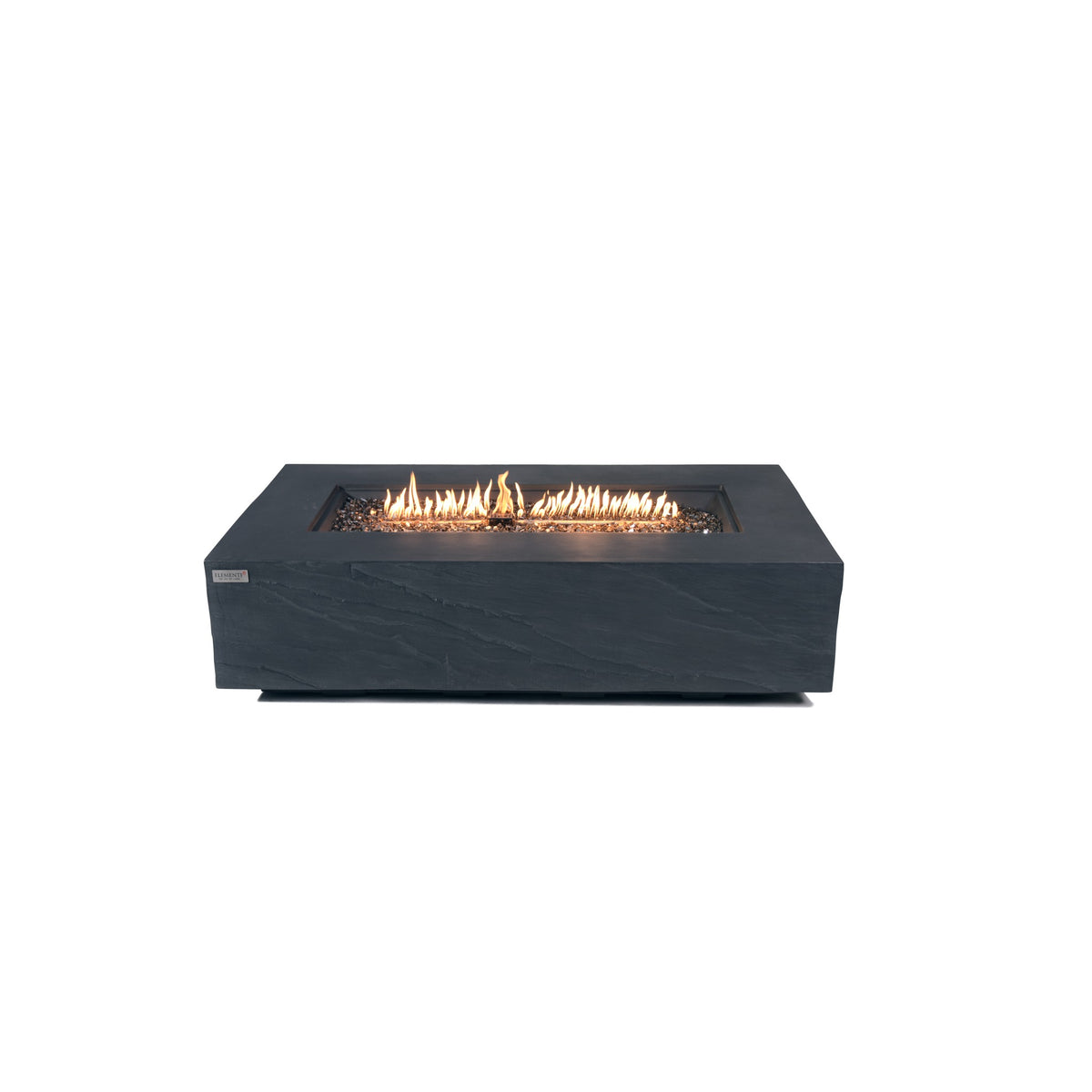 Elementi Plus Cape Town Fire Table - Slate Black Cast Concrete Rectangle - Hero Studio View