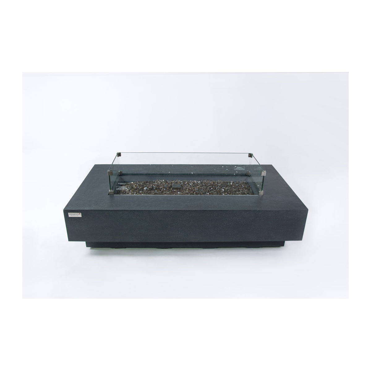Elementi Plus Positano Fire Table - Dark Gray with Glass Windscreen