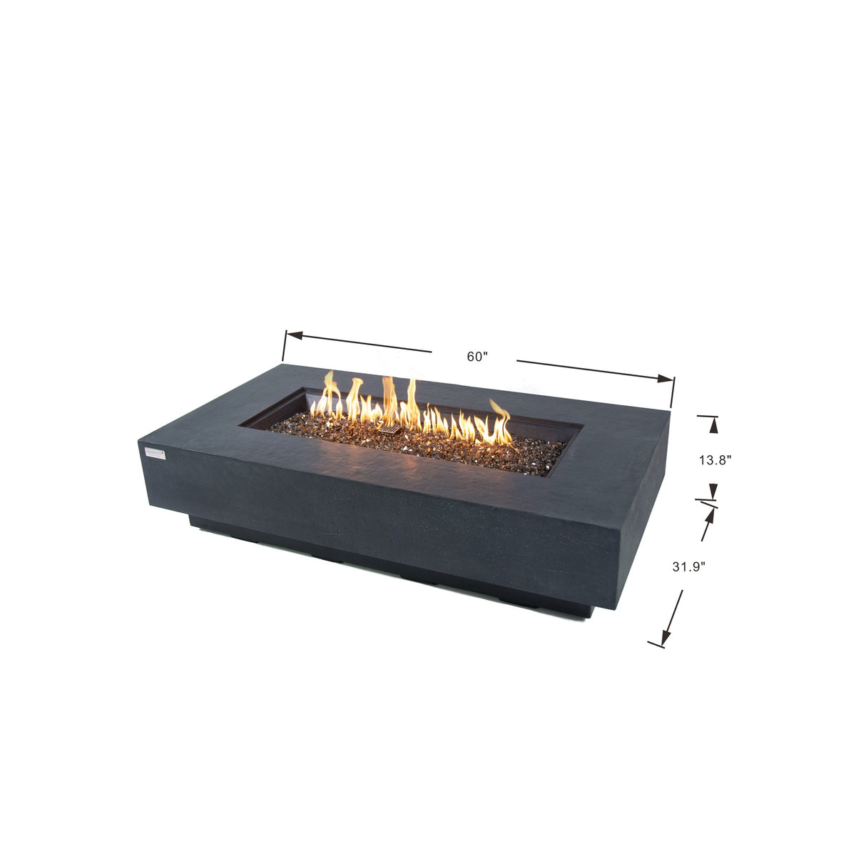 Elementi Plus Positano Fire Table - Dimensions 60x32x14 Inch Specifications
