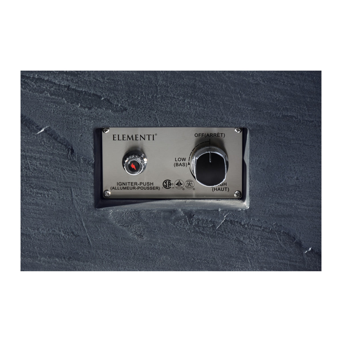 Elementi Plus Roraima Fire Table - Stainless Steel Electronic Ignition Control Panel