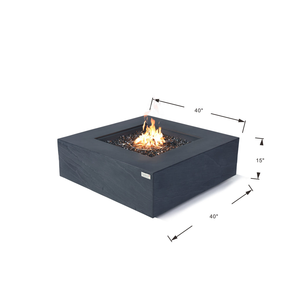 Elementi Plus Roraima Fire Table - Dimensions 40x40x15 Inch Specifications