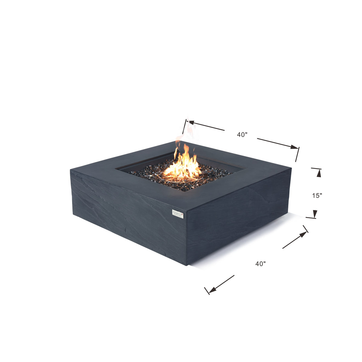 Elementi Plus Roraima Fire Table - Dimensions 40x40x15 Inch Specifications