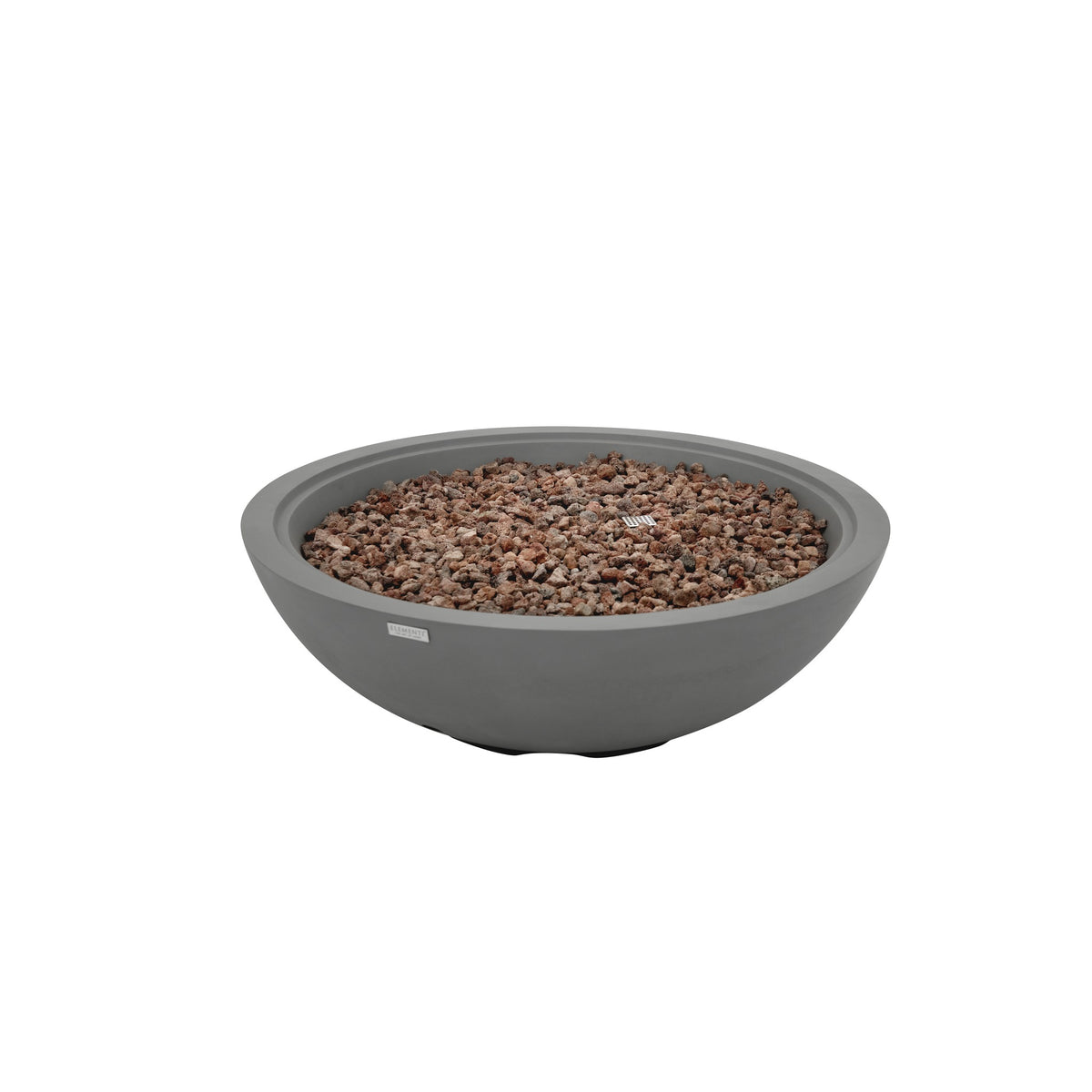 Elementi Plus Rose Bowl Round Fire Pit - Light Gray Cast Concrete - Hero Studio View