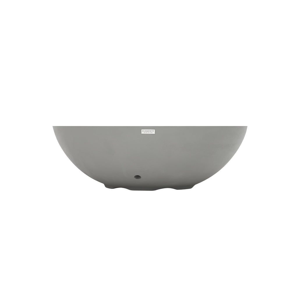 Elementi Plus Rose Bowl Round Fire Pit - Light Gray - Clean Side Profile Silhouette