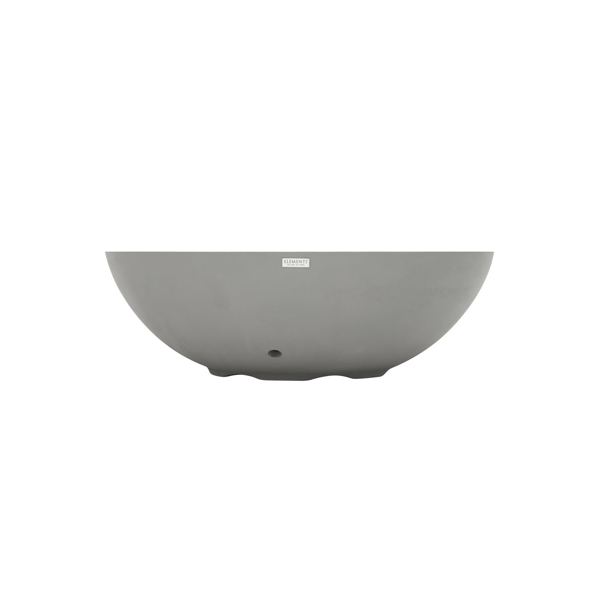 Elementi Plus Rose Bowl Round Fire Pit - Light Gray - Clean Side Profile Silhouette