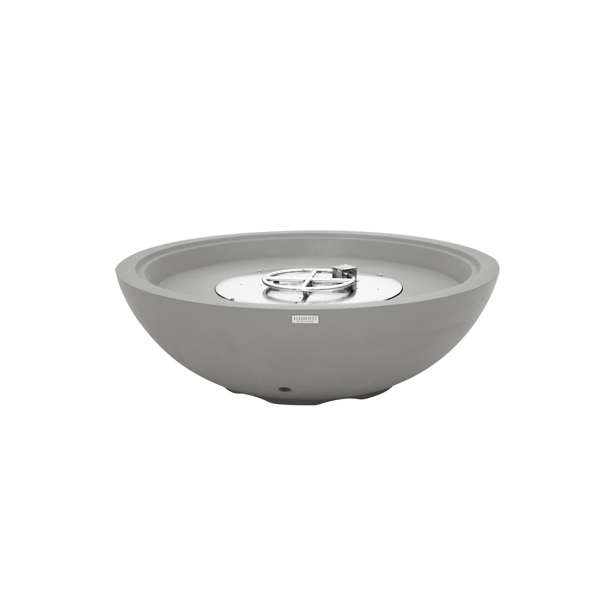 Elementi Plus Rose Bowl Round Fire Pit - Light Gray - Interior 304 Stainless Steel Pan