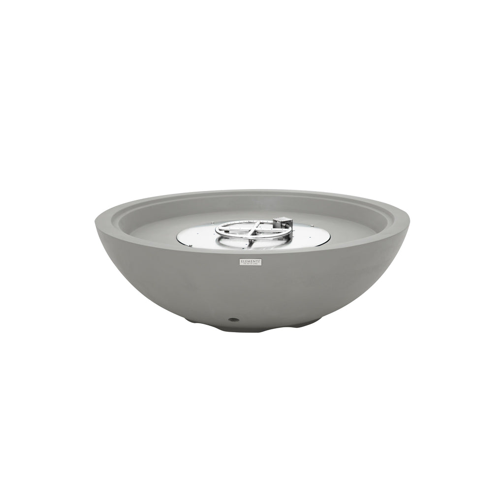 Elementi Plus Rose Bowl Round Fire Pit - Light Gray - Interior 304 Stainless Steel Pan