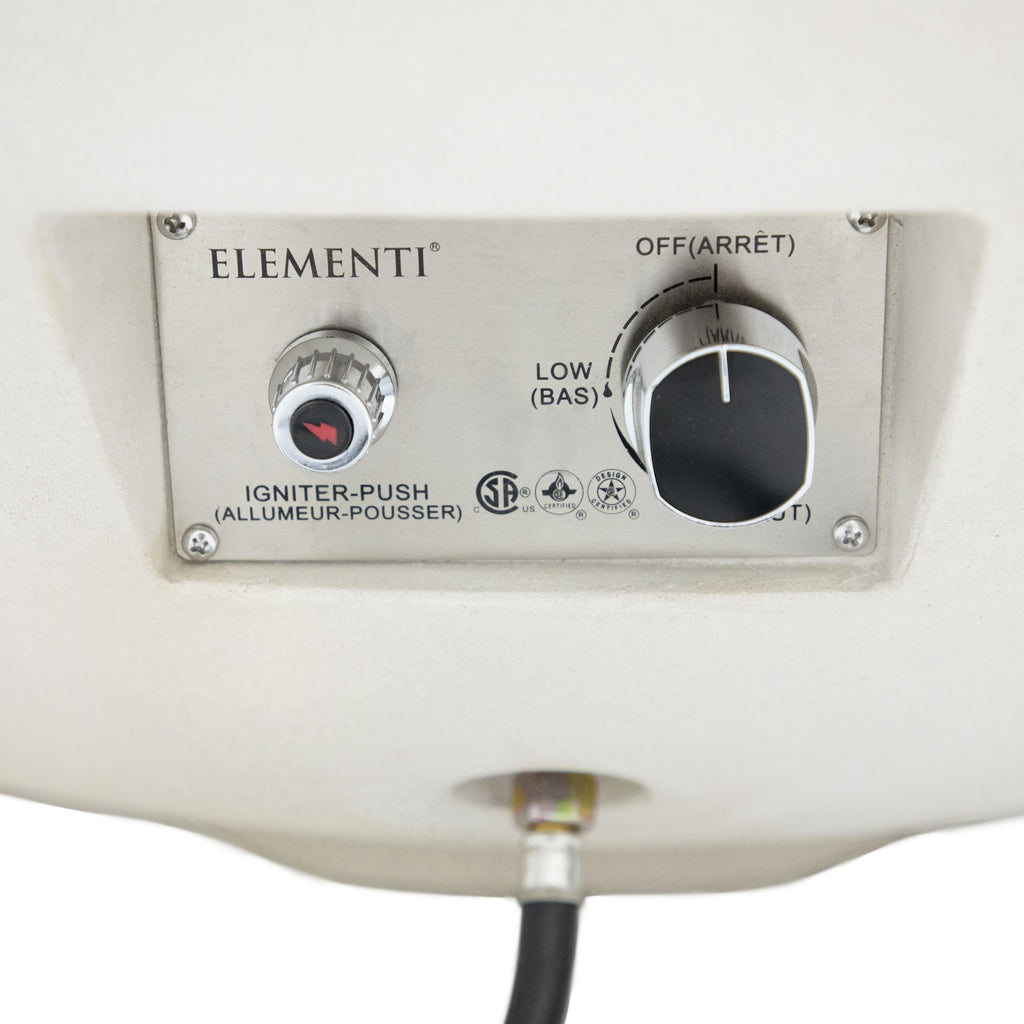 Elementi Plus Rose Bowl Round Fire Pit - Electronic Push Igniter and Control Dial Macro