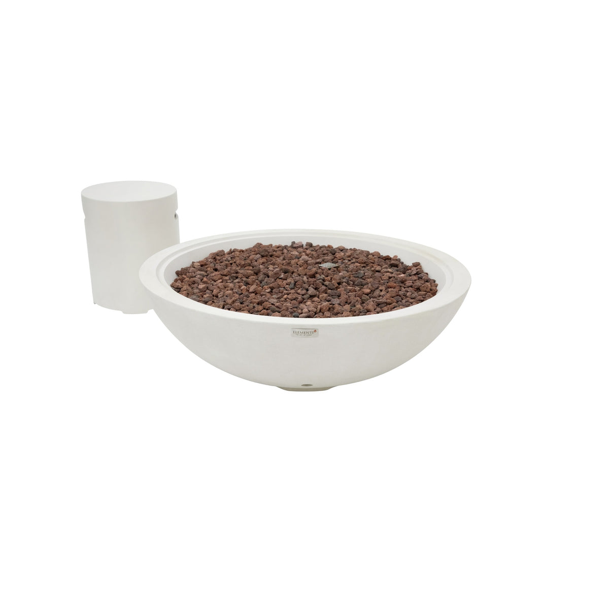 Elementi Plus Rose Bowl Round Fire Pit - With Matching Sandstone White Tank Cover