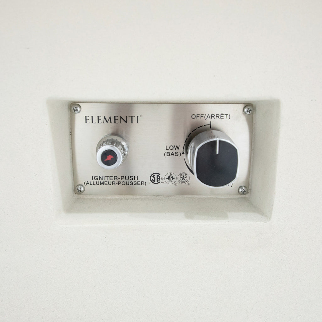 Elementi Plus Sarasota Fire Table - Push Button Electronic Spark Igniter and Flame Control Dial Panel