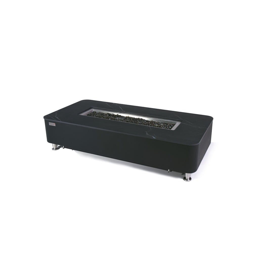Elementi Plus Valencia Fire Table - Black Porcelain Marble Top - Hero Studio View