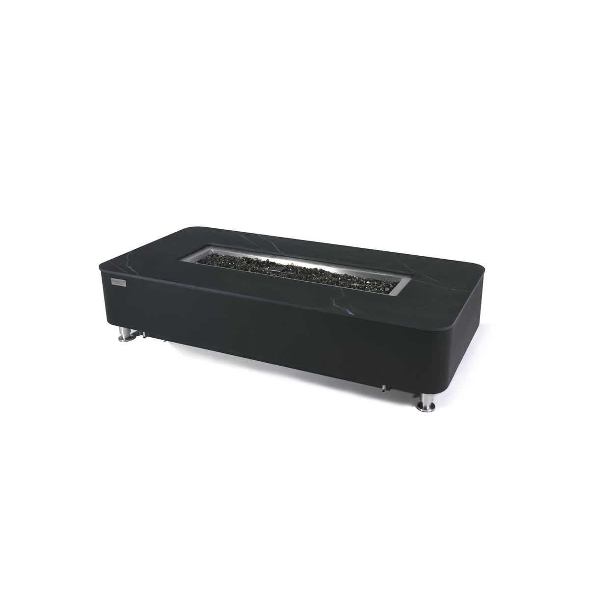 Elementi Plus Valencia Fire Table - Black Porcelain Marble Top - Hero Studio View