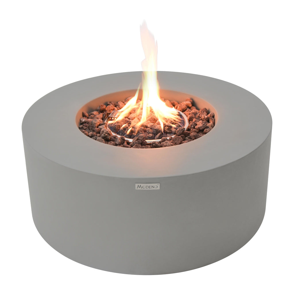 Modeno Tramore Fire Table - Front Studio View with Active Flame - Elementi Fires