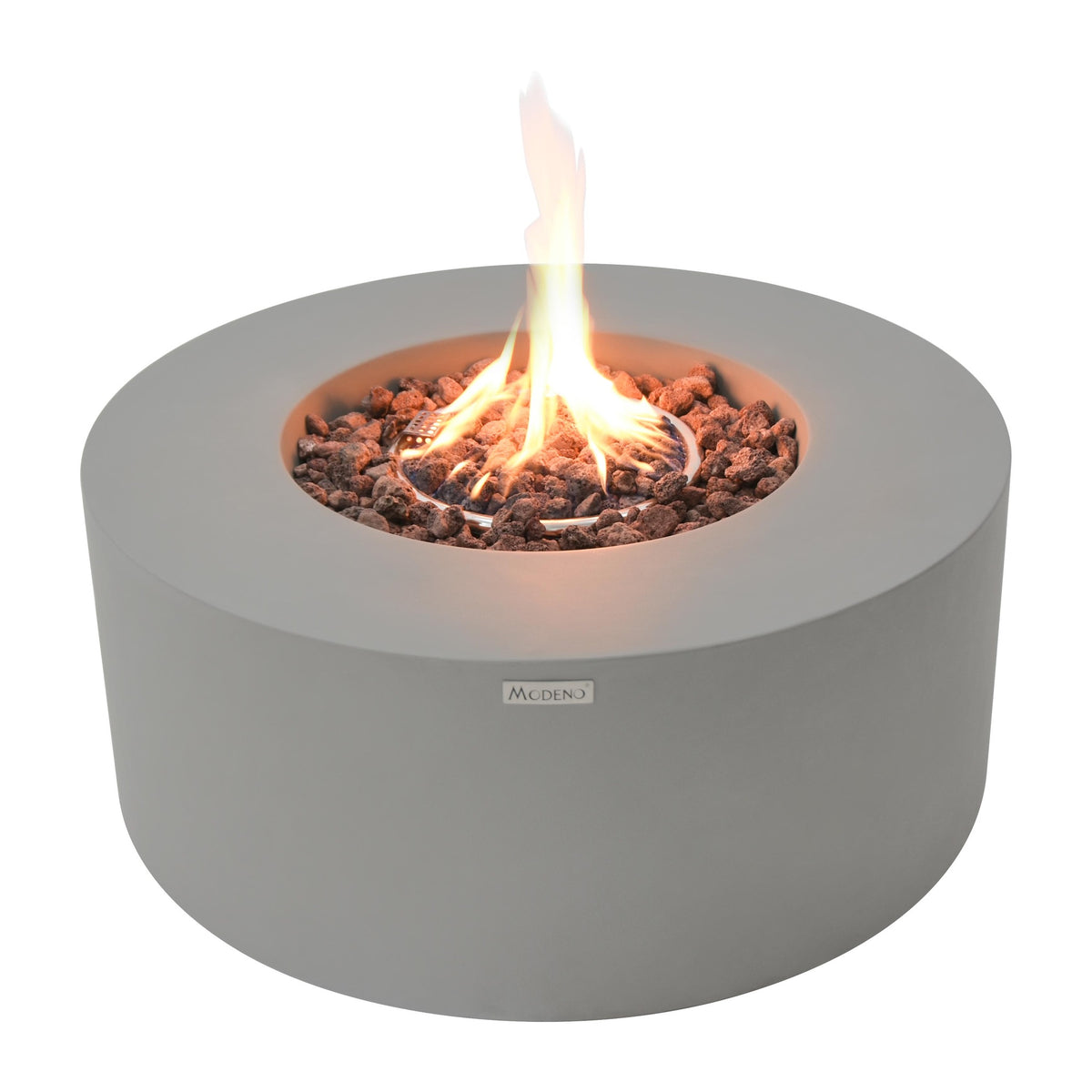 Modeno Tramore Fire Table - Front Studio View with Active Flame - Elementi Fires