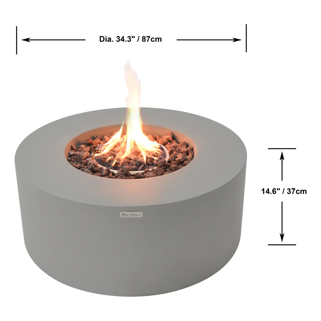 Modeno Tramore Fire Table - Dimensions & Specifications Technical Diagram - Elementi Fires