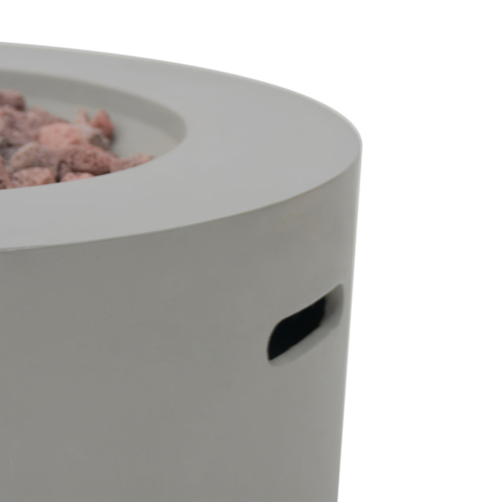 Modeno Waterford Fire Table - Smooth GFRC Concrete Rim & Recessed Carry Handle - Elementi Fires