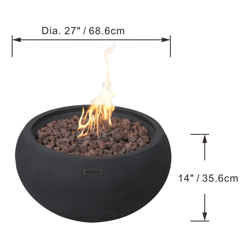 Modeno York Fire Bowl - Dimensions & Specifications Technical Diagram - Elementi Fires